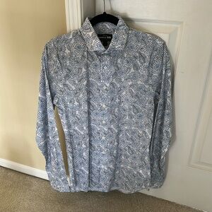 Men’s NWT Express IMX Button-Up Shirt - Blue Floral - Size Small